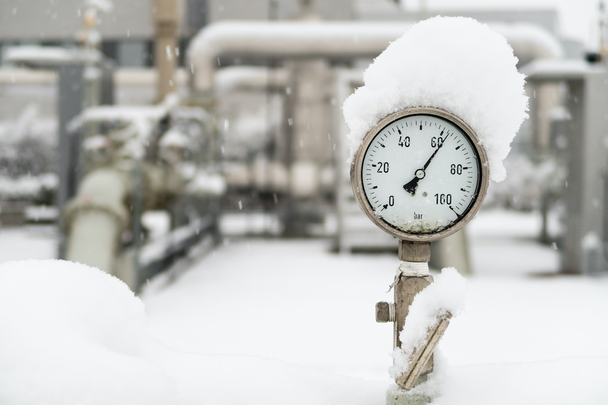 Natural Gas Manometer in Snow